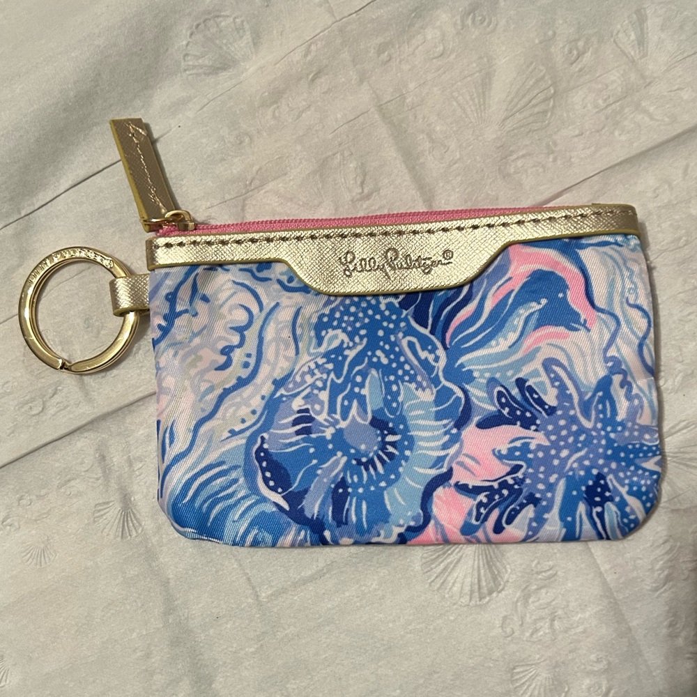Lilly Pulitzer Vibrant Blue and Pink Wristlet